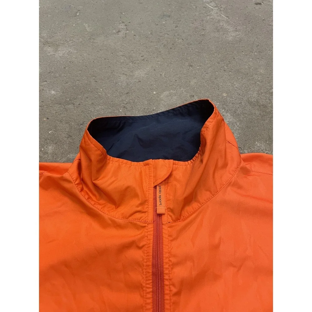 Polo Sport Ralph Lauren Jacket Mens XL‎ Orange Windbreaker Full Zip Lightweight